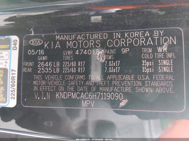 KIA Sportage Lx 2017 KNDPMCAC6H7119090 Image 9