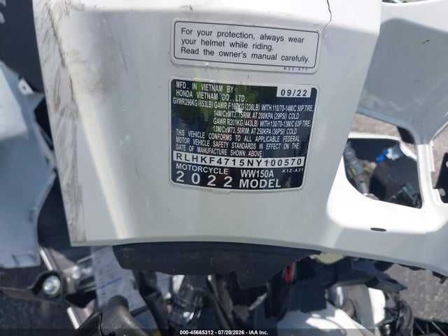 RLHKF4715NY100570 Honda WW150 A