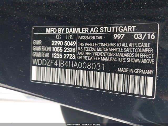 WDDZF4JB4HA008031 Mercedes-Benz E 300