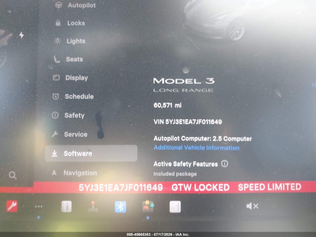Продажа на аукционе авто 2018 Tesla Model 3 Long Range/mid Range, vin: 5YJ3E1EA7JF011649, номер лота: 45665383