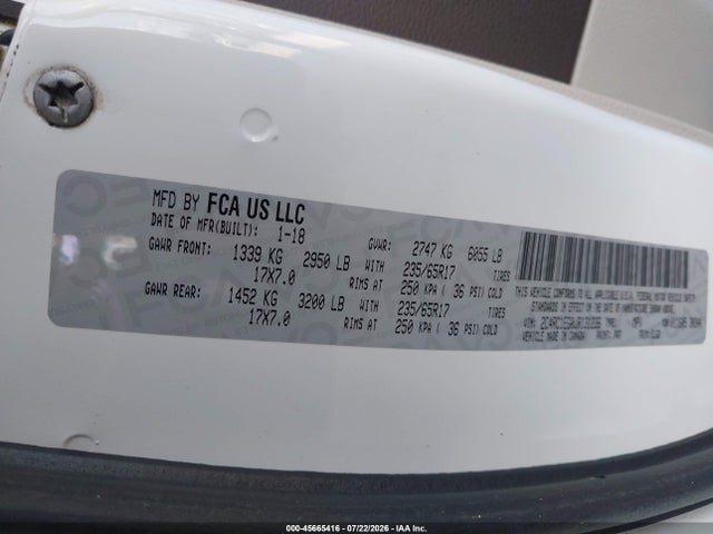 Продаж на аукціоні авто 2018 Chrysler Pacifica Touring L Plus, vin: 2C4RC1EG0JR131236, номер лоту: 45665416