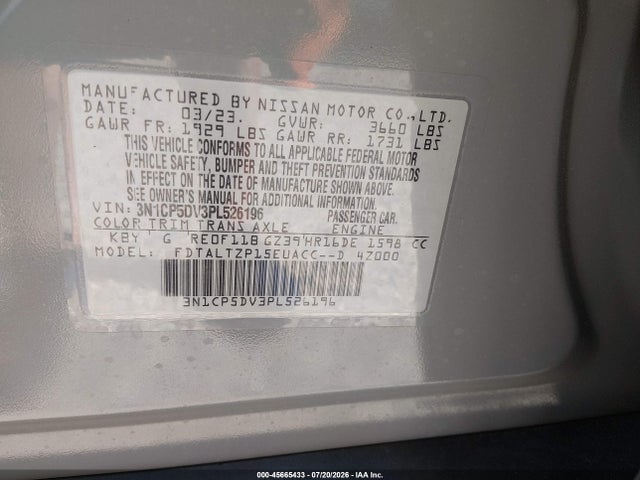 Nissan Kicks Sr Xtronic Cvt 2023 3N1CP5DV3PL526196 Image 9
