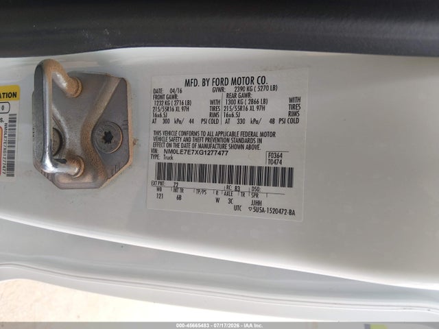Продажа на аукционе авто 2016 Ford Transit Connect Xl, vin: NM0LE7E7XG1277477, номер лота: 45665483