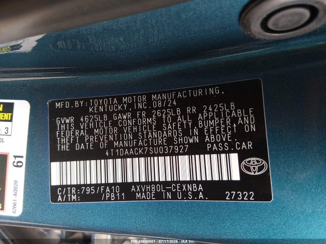 Toyota CAMRY LE 2025 4T1DAACK7SU037927 Image 9
