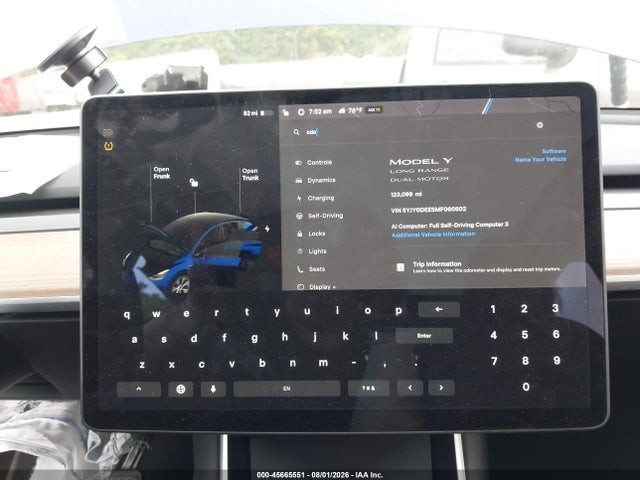 Aukcja sprzedaży 2021 Tesla Model Y Long Range Dual Motor All-wheel Drive, vin: 5YJYGDEE5MF060602, numer aukcji: 45665551