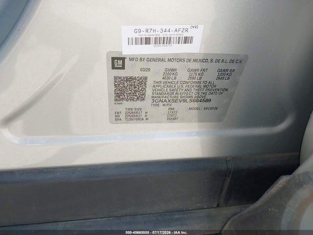 Chevrolet Equinox Awd Ls 2020 3GNAXSEV9LS664589 Image 9