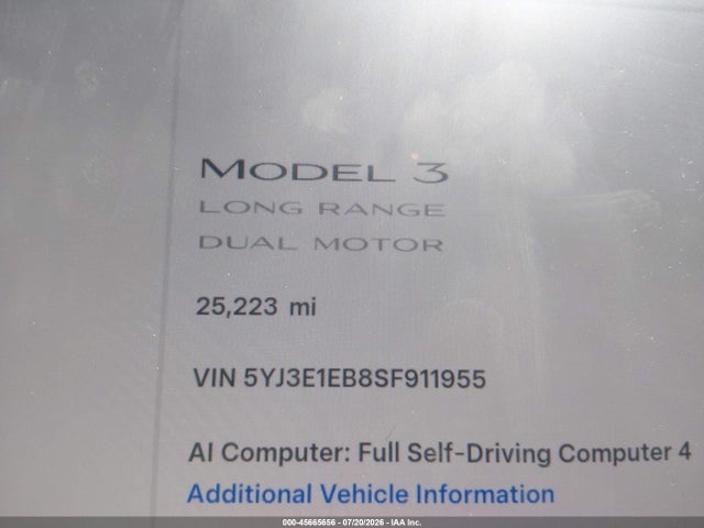 Tesla Model 3 Long Range All-wheel Drive 2025 5YJ3E1EB8SF911955 Image 15