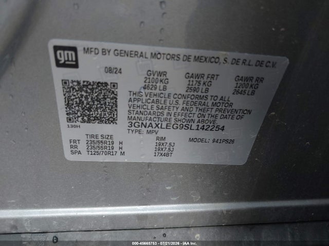 Продаж на аукціоні авто 2025 Chevrolet Equinox Fwd Rs, vin: 3GNAXLEG9SL142254, номер лоту: 45665753