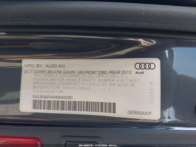 WAUENAF44HN066280 Audi A4 3.0t Premium Plus