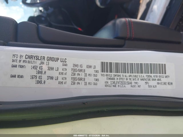 Продаж на аукціоні авто 2013 Jeep Grand Cherokee Laredo Trailhawk, vin: 1C4RJFAT2DC615640, номер лоту: 45665772