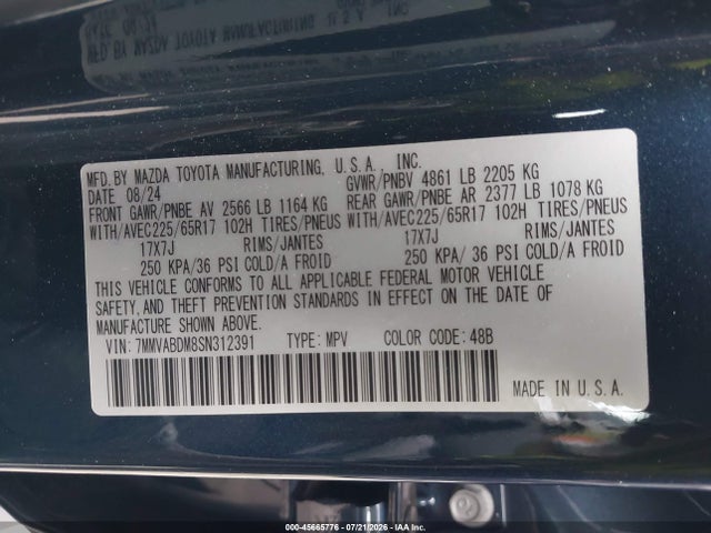 Aukcja sprzedaży 2025 Mazda Cx-50 2.5 S Premium Package, vin: 7MMVABDM8SN312391, numer aukcji: 45665776