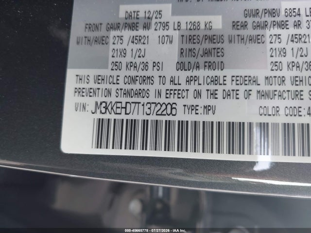 Продаж на аукціоні авто 2026 Mazda Cx-90 3.3 Turbo Premium Plus, vin: JM3KKEHD7T1372206, номер лоту: 45665778