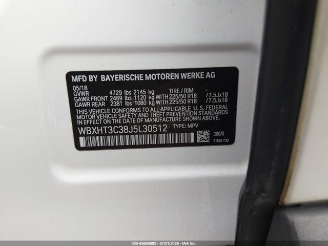 Продажа на аукционе авто 2018 Bmw X1 Xdrive28i, vin: WBXHT3C38J5L30512, номер лота: 45665882
