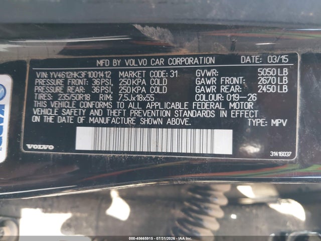 YV4612HK3F1001412 Volvo V60 Cross Country T5