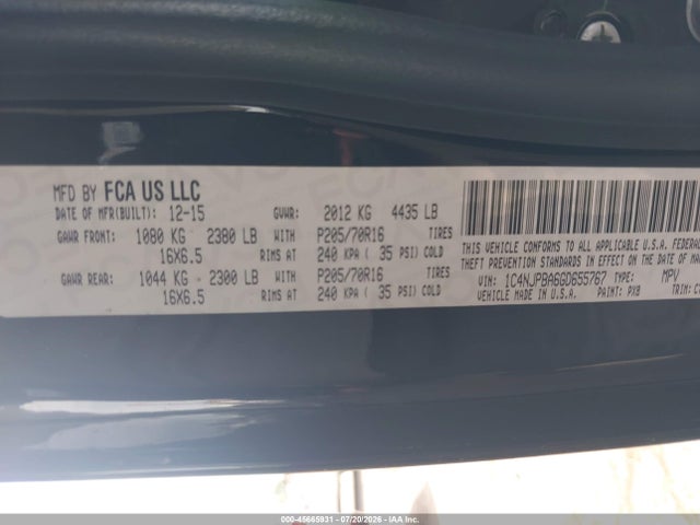1C4NJPBA6GD655767 Jeep Patriot Sport