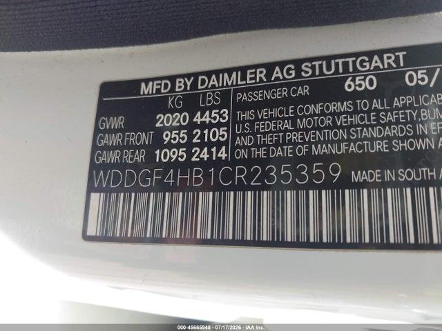 Aukcja sprzedaży 2012 Mercedes-benz C 250 Sport, vin: WDDGF4HB1CR235359, numer aukcji: 45665948