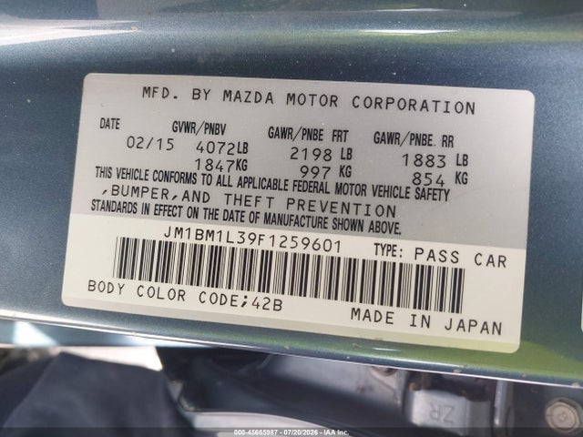 JM1BM1L39F1259601 Mazda Mazda3 S Touring