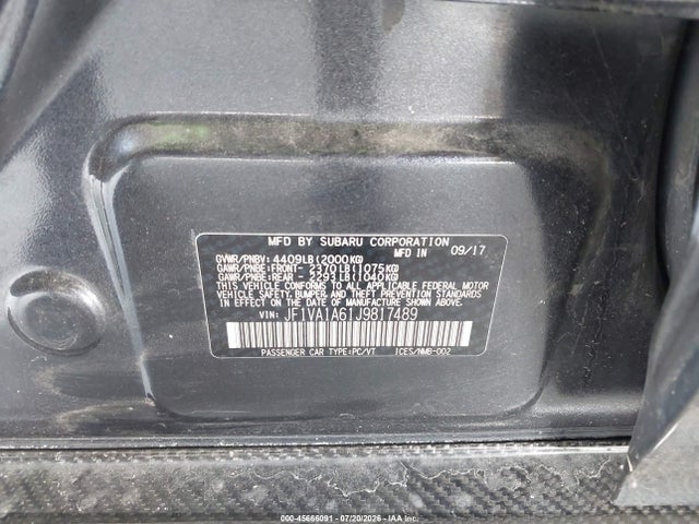 Продажа на аукционе авто 2018 Subaru Wrx, vin: JF1VA1A61J9817489, номер лота: 45666091