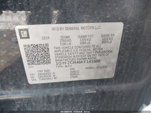 Aukcja sprzedaży 2019 Cadillac Xt4 Premium Luxury, vin: 1GYFZCR46KF141608, numer aukcji: 45666105