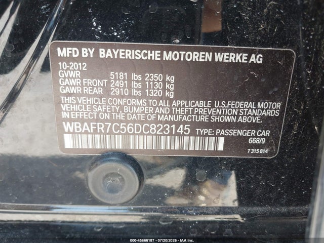 Продаж на аукціоні авто 2013 Bmw 535i, vin: WBAFR7C56DC823145, номер лоту: 45666187
