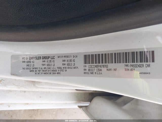 Chrysler 200 Limited 2015 1C3CCCAB5FN578763 Image 9