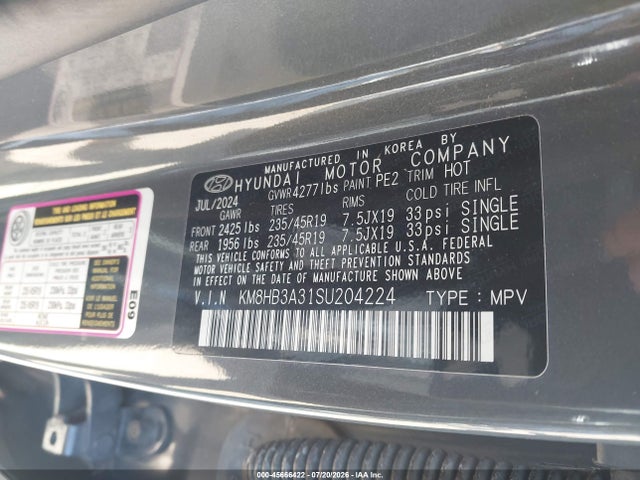 Продаж на аукціоні авто 2025 Hyundai Kona N Line S, vin: KM8HB3A31SU204224, номер лоту: 45666422