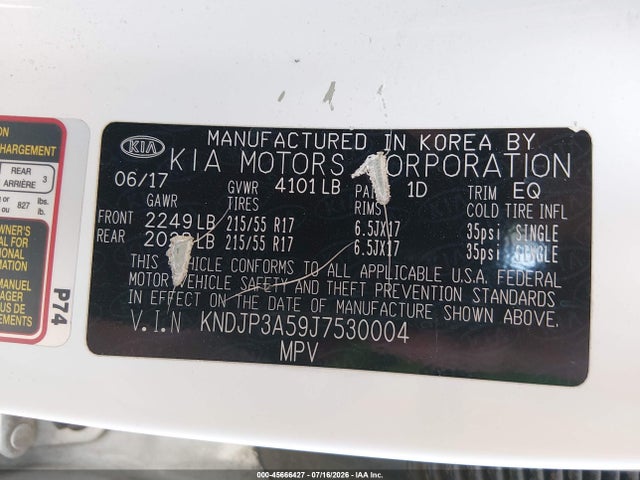 KIA SOUL + 2018 KNDJP3A59J7530004 Image 9