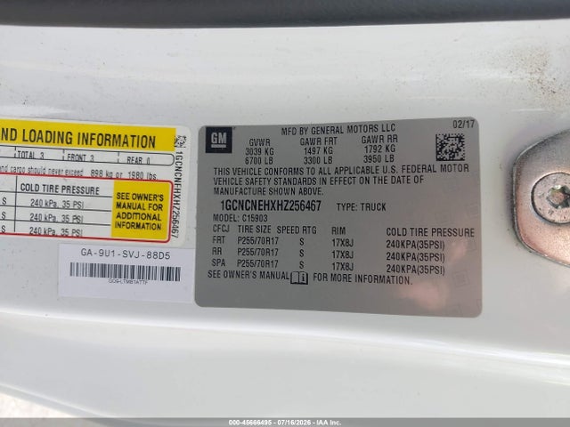 1GCNCNEHXHZ256467 Chevrolet Silverado 1500 Work Truck