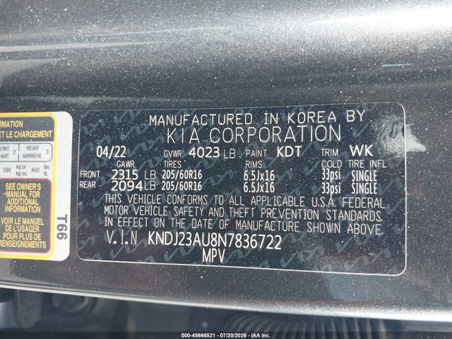 KIA SOUL LX 2022 KNDJ23AU8N7836722 Image 9