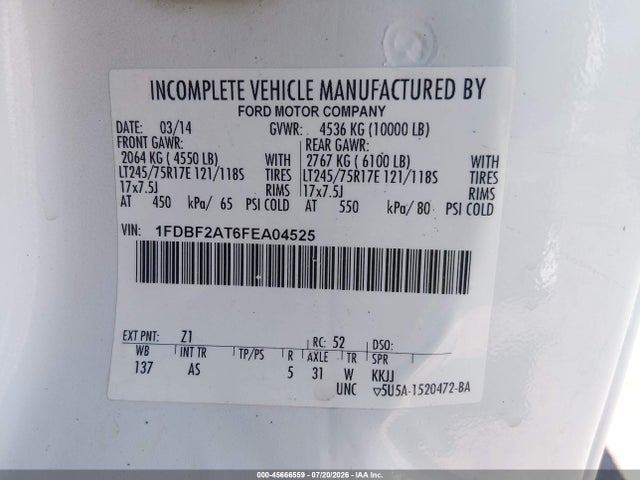 1FDBF2AT6FEA04525 Ford F-250 Xl