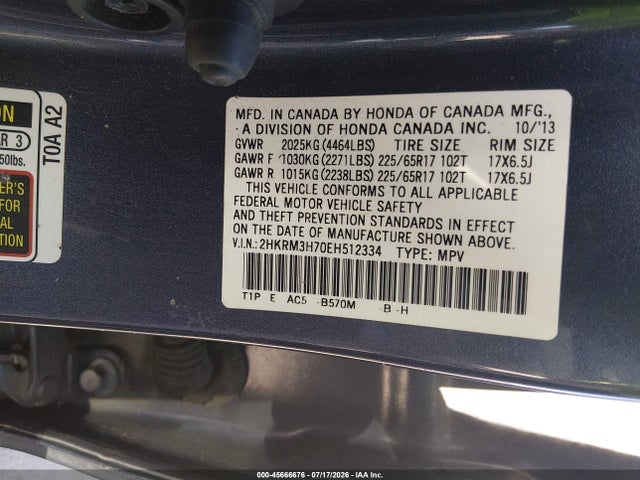 Honda Cr-v Ex-l 2014 2HKRM3H70EH512334 Image 9