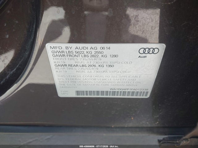 Audi Q5 3.0t Premium Plus 2015 WA1DGAFP1FA012338 Image 9