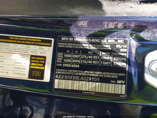 4JGFB5KB8LA029109 Mercedes-Benz Gle 450 4matic