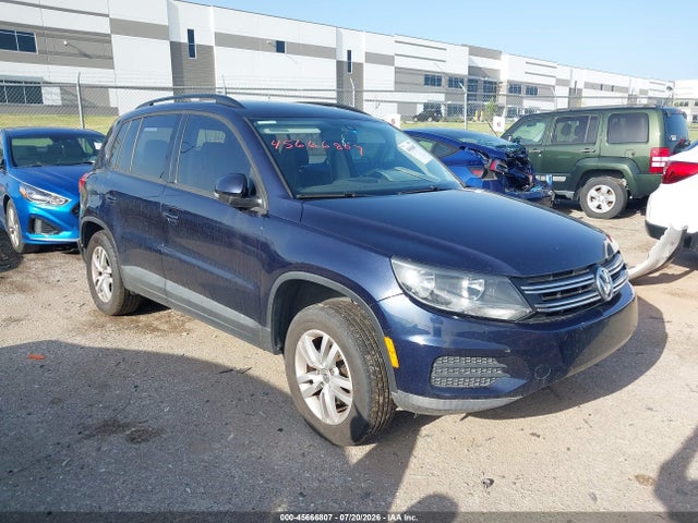 2016 Volkswagen Tiguan S მანქანა იყიდება აუქციონზე, vin: WVGAV7AX2GW529172, აუქციონის ნომერი: 45666807