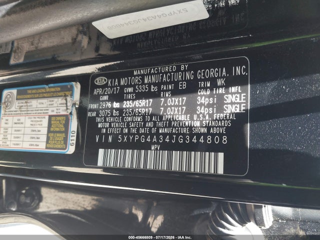 Продаж на аукціоні авто 2018 Kia Sorento 2.4l Lx, vin: 5XYPG4A34JG344808, номер лоту: 45666809
