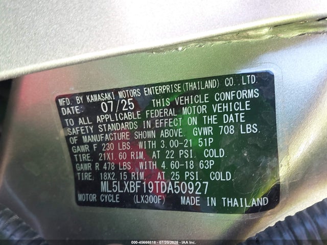 Kawasaki Klx300 F 2026 ML5LXBF19TDA50927 Image 10