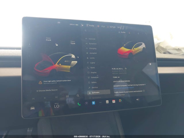 45666830 :رقم المزاد ، 5YJ3E1EB1SF885084 vin ، 2025 Tesla Model 3 Long Range All-wheel Drive مزاد بيع