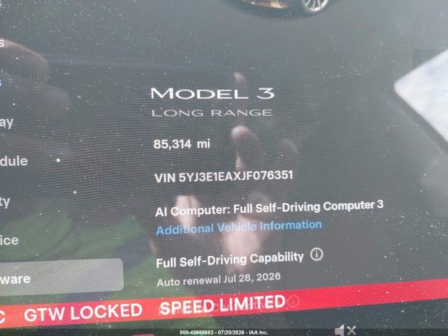 Tesla Model 3 Long Range/mid Range 2018 5YJ3E1EAXJF076351 Image 16