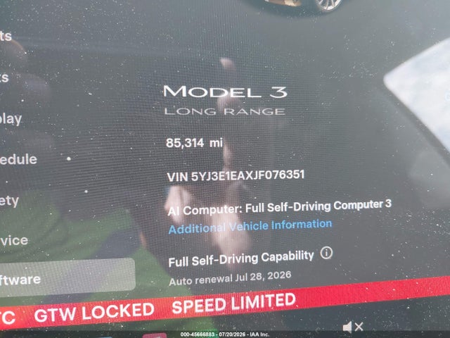 Tesla Model 3 Long Range/mid Range 2018 5YJ3E1EAXJF076351 Image 7