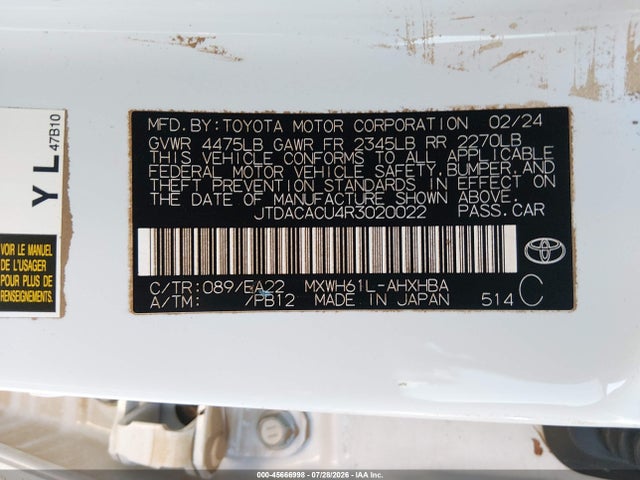 JTDACACU4R3020022 Toyota Prius Prime Xse Premium