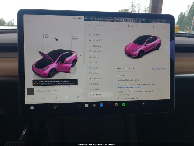 Продаж на аукціоні авто 2025 Tesla Model Y Long Range Dual Motor Rear-wheel Drive, vin: 7SAYGDED6SF258838, номер лоту: 45667020