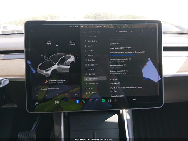 45667026 :رقم المزاد ، 5YJYGDEE1LF009628 vin ، 2020 Tesla Model Y Long Range Dual Motor All-wheel Drive مزاد بيع