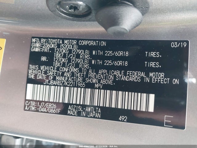 Продаж на аукціоні авто 2019 Lexus Nx 300 F Sport, vin: JTJBARBZ7K2211965, номер лоту: 45667205