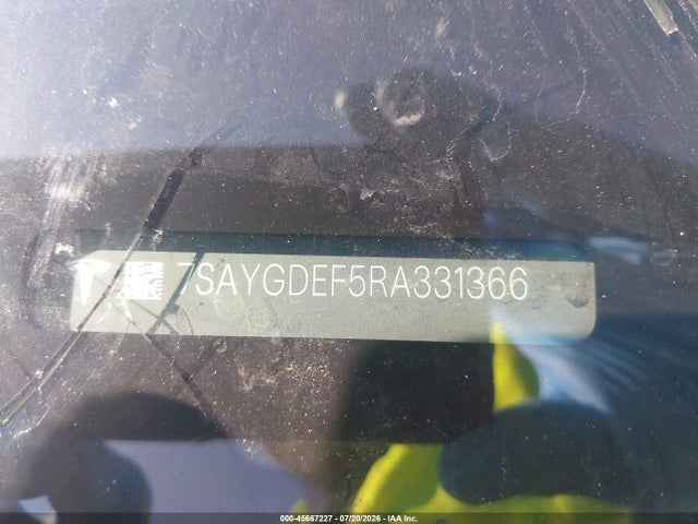 45667227 :رقم المزاد ، 7SAYGDEF5RA331366 vin ، 2024 Tesla Model Y Performance Dual Motor All-wheel Drive مزاد بيع
