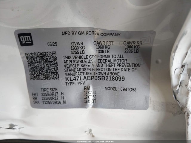 Продаж на аукціоні авто 2025 Buick Envista Preferred Fwd, vin: KL47LAEP0SB218099, номер лоту: 45667300