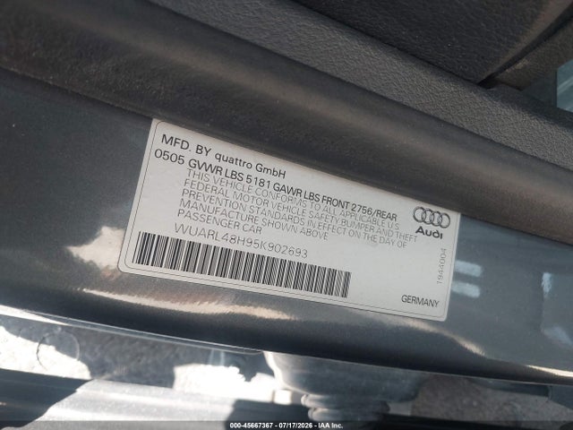 Продаж на аукціоні авто 2005 Audi S4, vin: WUARL48H95K902693, номер лоту: 45667367