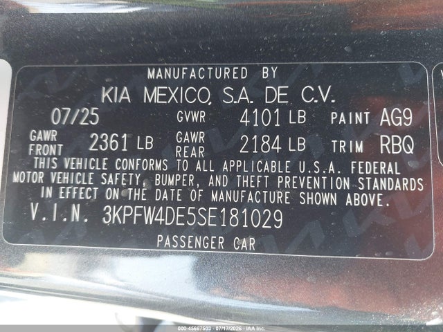 KIA K4 Gt-line 2025 3KPFW4DE5SE181029 Image 9