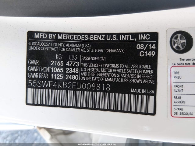 55SWF4KB2FU008818 Mercedes-Benz C 300 4matic
