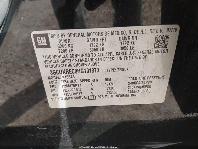 Chevrolet Silverado 1500 1lt 2017 3GCUKREC0HG101873 Image 9