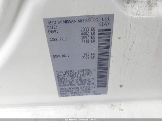 1N4BL4CW2RN373117 Nissan Altima Sr Intelligent Awd